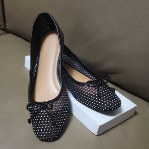 Elegant Black Studded Women's Flats